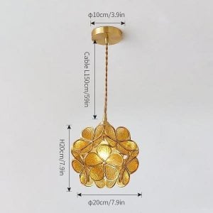 Wiszące lampy ze szklanymi płatkami